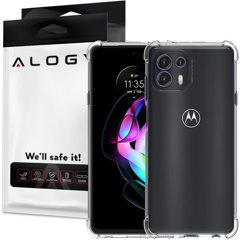 Silikonowe etui pancerne ShockProof Alogy do Motorola Moto Edge 20 Lite Przezroczyste