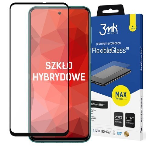 Szkło 3mk Flexible Glass Max 7H do Redmi Note 9S/ Pro/ Max Black