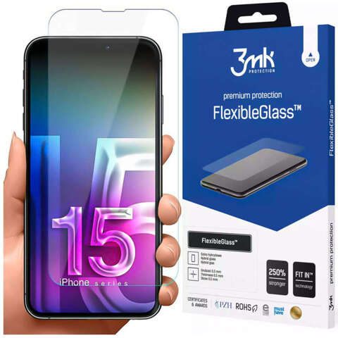 Szkło 3mk FlexibleGlass do iPhone 15 Plus / 16 Plus hybrydowe na ekran