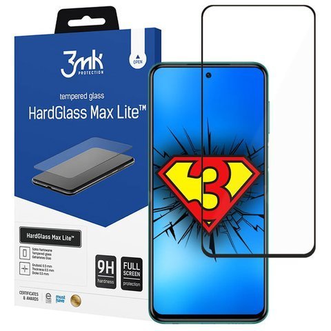 Szkło 3mk HardGlass Max Lite do Xiaomi Redmi Note 9S/ Pro/ Max Black