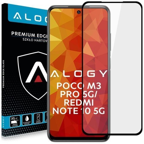 Szkło Alogy Full Glue CF do Poco M3 Pro 5G/ Redmi Note 10 5G Czarne