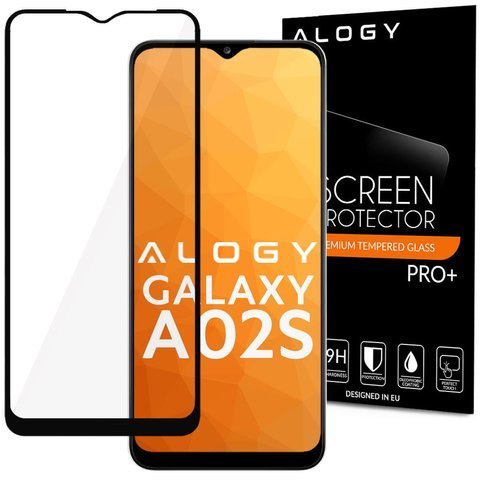 Szkło Alogy Full Glue case friendly do Samsung Galaxy A02s/ A03s 164mm Czarne