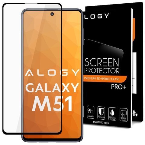 Szkło Alogy Full Glue case friendly do Samsung Galaxy M51 Czarne
