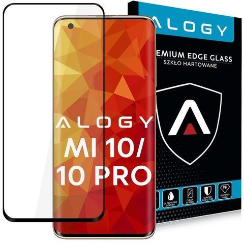 Szkło Alogy Full Glue case friendly do Xiaomi Mi 10/ 10 Pro Czarne