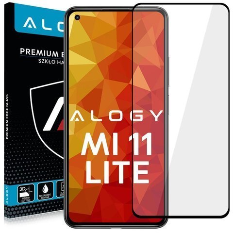 Szkło Alogy Full Glue case friendly do Xiaomi Mi 11 Lite Czarne