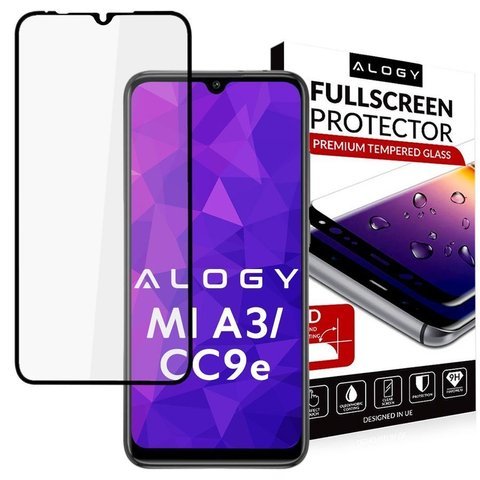 Szkło Alogy Full Glue case friendly do Xiaomi Mi A3/ CC9e Czarne