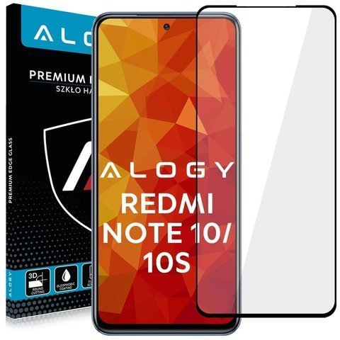 Szkło Alogy Full Glue case friendly do Xiaomi Redmi Note 10/10s Czarne
