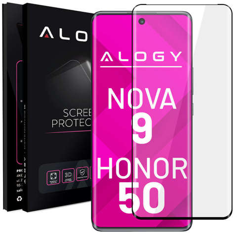 Szkło hartowane 9H Alogy Full Glue do etui case friendly do Huawei Nova 9 / Honor 50