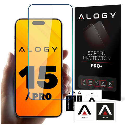 Szkło hartowane 9H do iPhone 15 / 15 Pro  / 16 na ekran Alogy Screen Protector PRO+