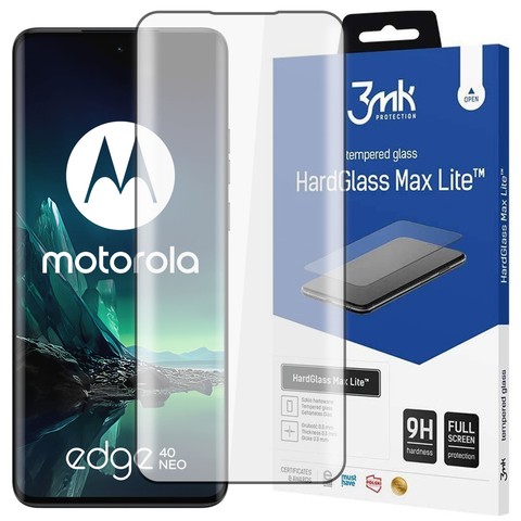 Szkło hartowane do Motorola Edge 40 Neo 3mk HardGlass Max Lite™ 9H pełne na cały ekran