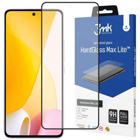 Szkło hartowane do Xiaomi 12/12X 3mk HardGlass Max Lite 9H na cały ekran pełne