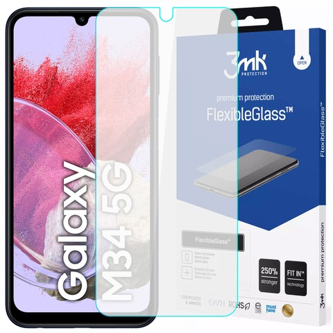 Szkło hybrydowe do Samsung Galaxy M34 5G 3mk FlexibleGlass na ekran Glass 7h Nietłukące