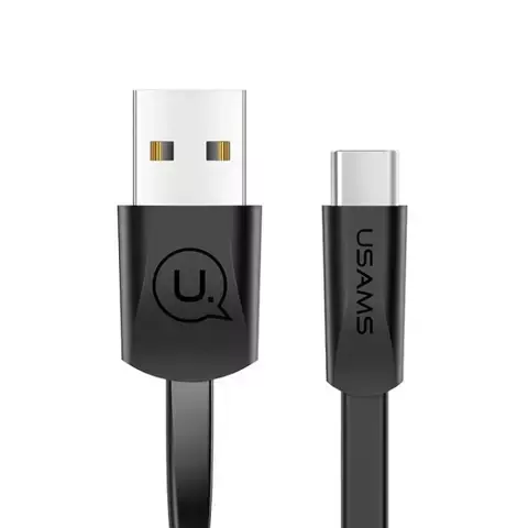 USAMS Kabel płaski U2 USB-C 1,2m czarny