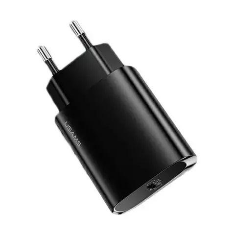 USAMS Ładowarka sieciowa 1x USB-C T39 20W (only head) PD3.0 Fast Charging czarny/black CC131TC01 (US-CC131)