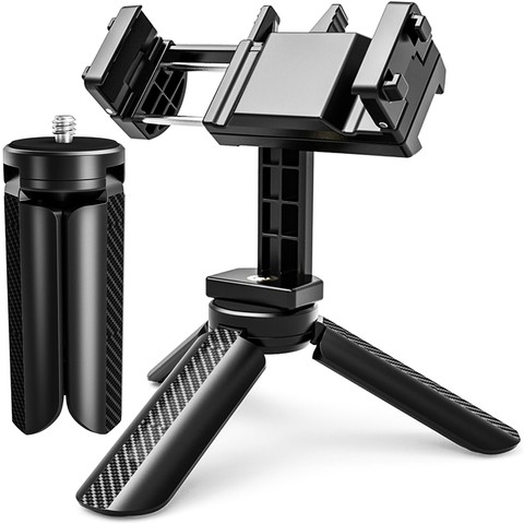 Uchwyt mini statyw na telefon aparat stojak podstawka regulowany obrotowy 360 Tripod selfie do zdjęć Alogy Czarny