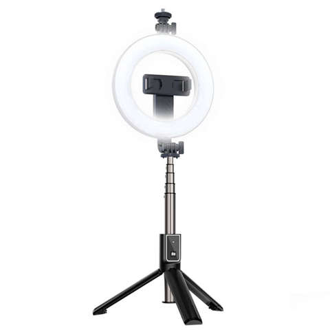 Uchwyt statyw selfie stick na telefon Bluetooth lampa pierścieniowa LED P40D-2 do zdjęć filmów