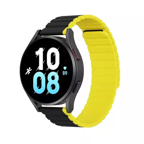 Uniwersalny magnetyczny pasek Samsung Galaxy Watch 3 45mm / S3 / Huawei Watch Ultimate / GT3 SE 46mm Dux Ducis Strap (22mm LD Version) - czarno-żółty