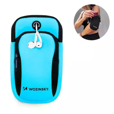 Wozinsky opaska na telefon do biegania armband niebieska (WABBL1)