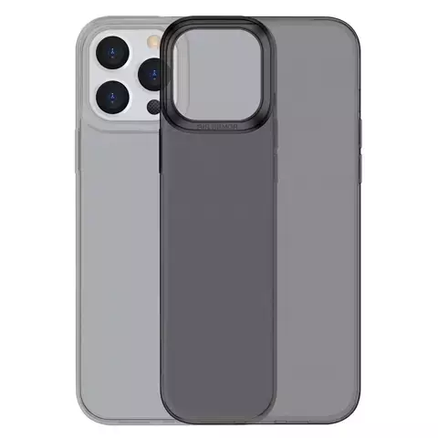 Baseus Simple Series Case przezroczyste żelowe etui iPhone 13 Pro Max czarny (ARAJ000501)