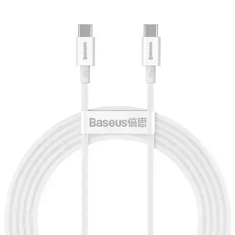 Baseus Superior kabel przewód USB Typ C - USB Typ C szybkie ładowanie Quick Charge / Power Delivery / FCP 100W 5A 20V 2m biały (CATYS-C02)