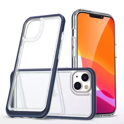 Clear 3in1 etui do iPhone 13 żelowy pokrowiec z ramką niebieski