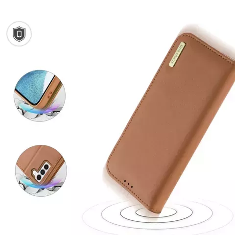 Etui DUX DUCIS Hivo - skórzane etui portfelik do Samsung Galaxy S24 Ultra brązowe