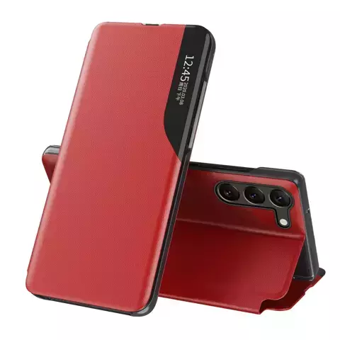 Etui Eco Leather View Case do Samsung Galaxy S23 z klapką podstawka czerwone