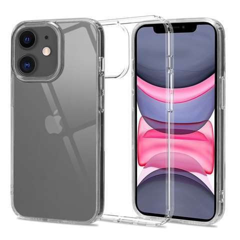 Etui FlexAir Hybrid do Apple iPhone 11 Clear + Szkło Spigen Glas.tR Slim HD