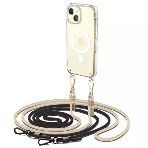 Etui Flexair Chain Magsafe do Apple iPhone 15 Black & Beige