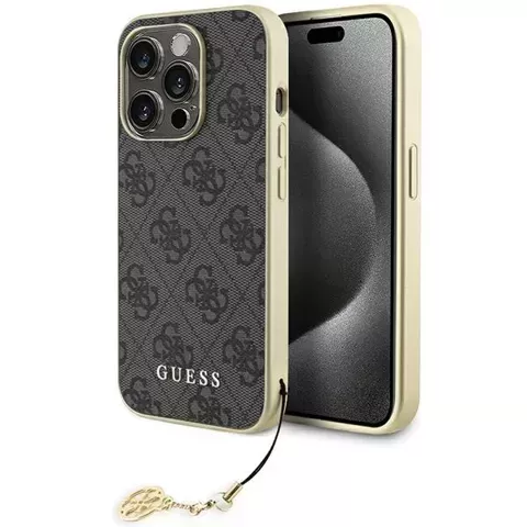 Etui Guess GUHCP15LGF4GGR do iPhone 15 Pro 6.1" szary/grey hardcase 4G Charms Collection