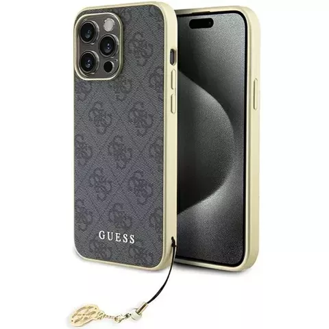 Etui Guess GUHCP15XGF4GGR do iPhone 15 Pro Max 6.7" szary/grey hardcase 4G Charms Collection