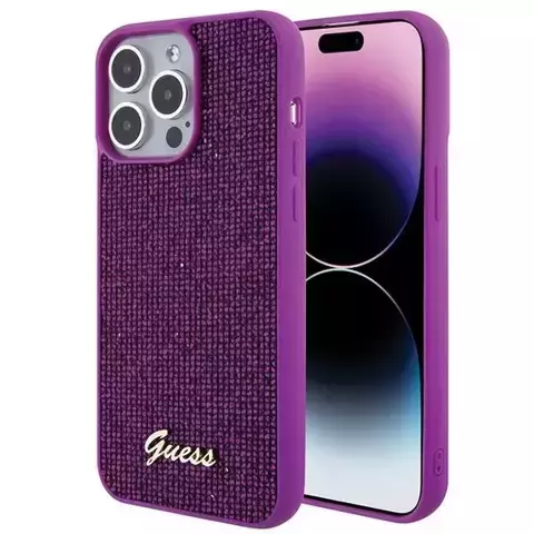 Etui Guess GUHCP15XPMSDGSF do iPhone 15 Pro Max 6.7" fuksja/fuschia hardcase Disco Metal Script