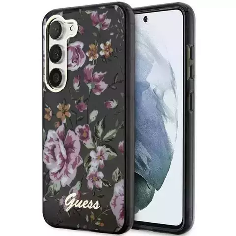 Etui Guess GUHCS23MHCFWSK do Samsung Galaxy S23+ Plus S916 czarny/black hardcase Flower Collection