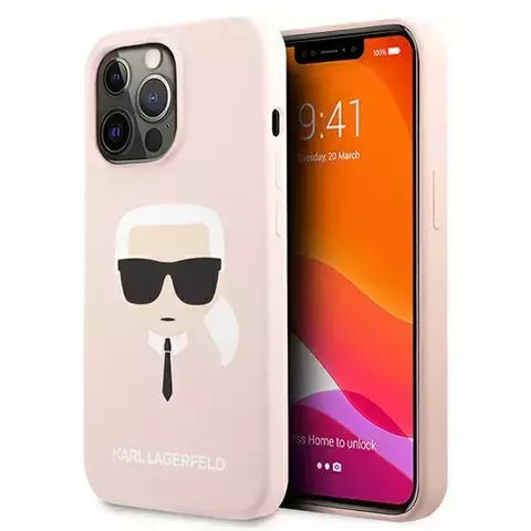 Etui Karl Lagerfeld KLHCP13XSLKHLP do iPhone 13 Pro Max 6,7" pink hardcase Silicone Karl`s Head