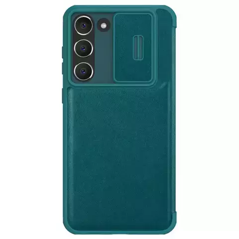 Etui Nillkin Qin Leather Pro Case etui do Samsung Galaxy S23+ pokrowiec z klapką osłona na aparat zielone