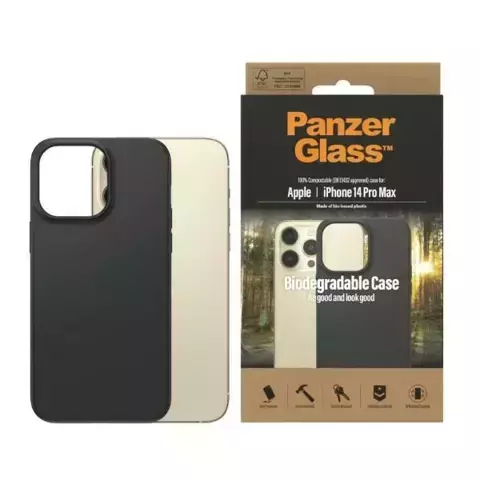 Etui PanzerGlass Biodegradable Case do iPhone 14 Pro Max 6,7" czarny/black 0420