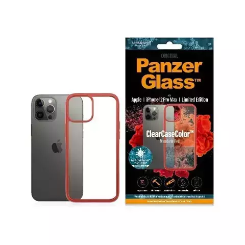 Etui PanzerGlass ClearCase do iPhone 12 Pro Max Mandarin Red AB