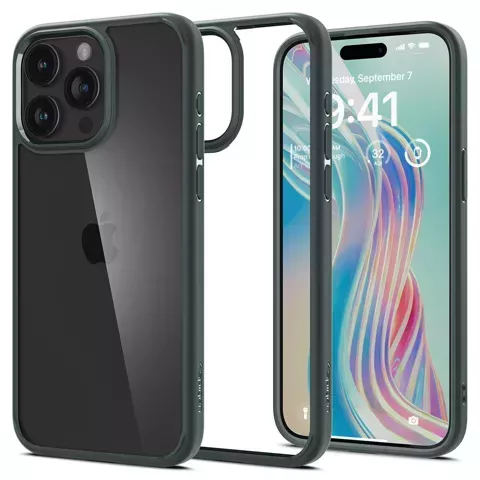 Etui Spigen Ultra Hybrid do iPhone 15 Pro Max - ciemnozielone