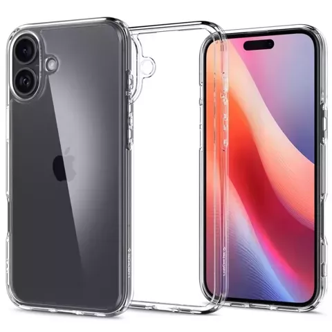 Etui + Szkło Spigen Ultra Hybrid do Apple iPhone 16 obudowa ochronna case na telefon Crystal Clear