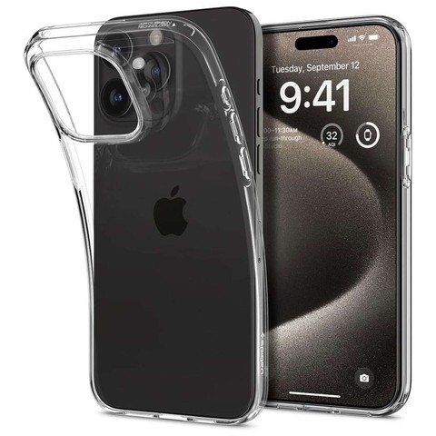 Etui do iPhone 15 Pro Spigen Liquid Crystal Case obudowa ochronna na telefon Crystal Clear + Szkło