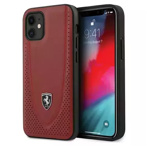 Etui na telefon Ferrari iPhone 12 mini 5,4" czerwony/red hardcase Off Track Perforated