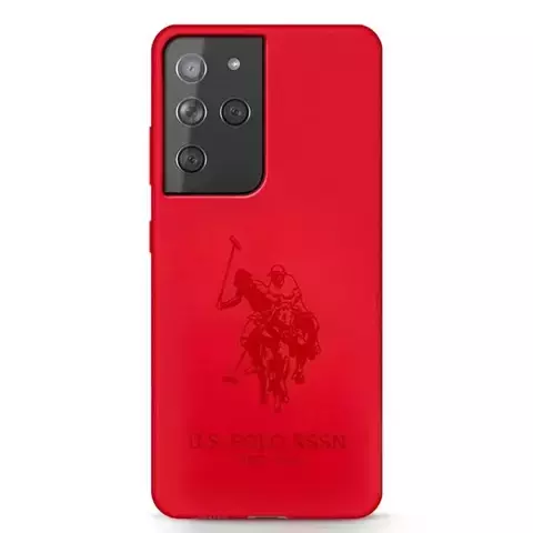 Etui na telefon US Polo Silicone On Tone do Samsung Galaxy S21 Ultra czerwony/red