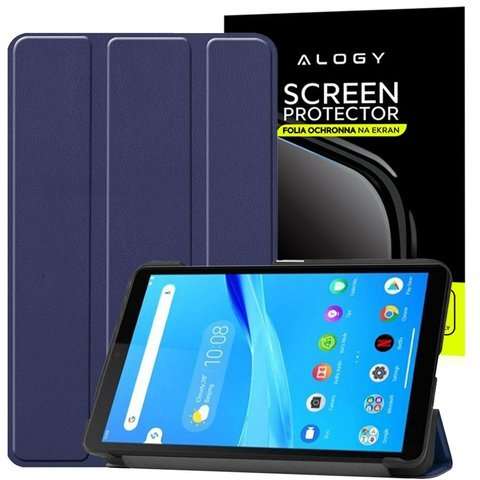 Etui obudowa Alogy Book Cover do Lenovo Tab M7 TB-7305F Granatowe + Folia + Rysik