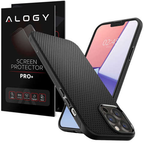 Etui obudowa Spigen Liquid Air do Apple iPhone 13 Pro Max Matte Black + Szkło