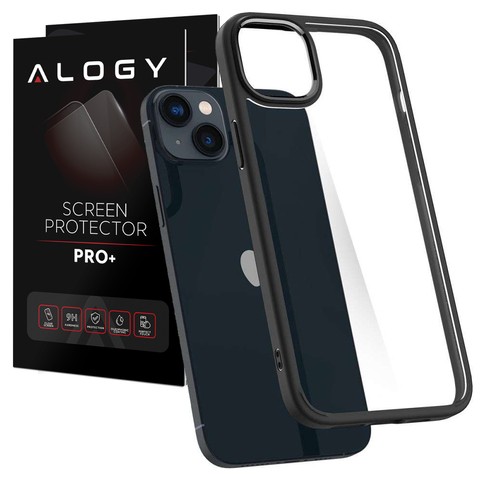 Etui obudowa case Spigen Ultra Hybrid do Apple iPhone 14 Matte Black + Szkło