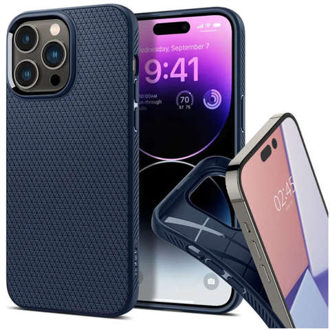 Etui obudowa plecki Spigen Liquid Air do Apple iPhone 14 Pro Navy Blue