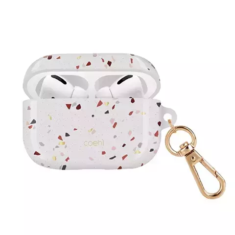 Etui ochronne na słuchawki UNIQ etui Coehl Terrazzo do Apple AirPods Pro biały/natural white