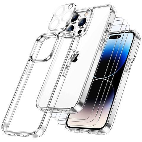 Etui ochronne obudowa Alogy Hybrid Case do Apple iPhone 14 Pro Max Przezroczyste + 3x szkło na ekran + 1x szkło na obiektyw