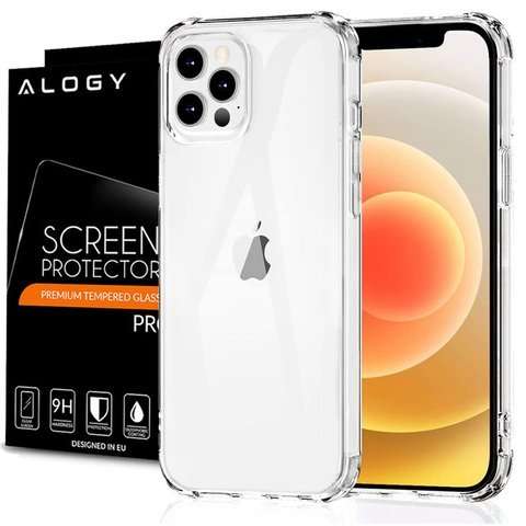 Etui pancerna ShockProof Alogy do Apple iPhone 12 Pro Max przezroczyste + Szkło Alogy