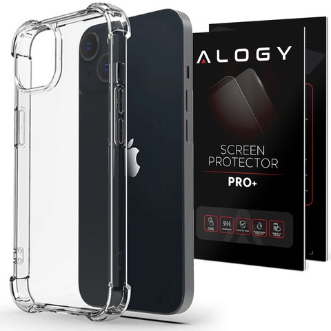 Etui pancerne ShockProof Alogy do Apple iPhone 14 Plus Przezroczyste + Szkło